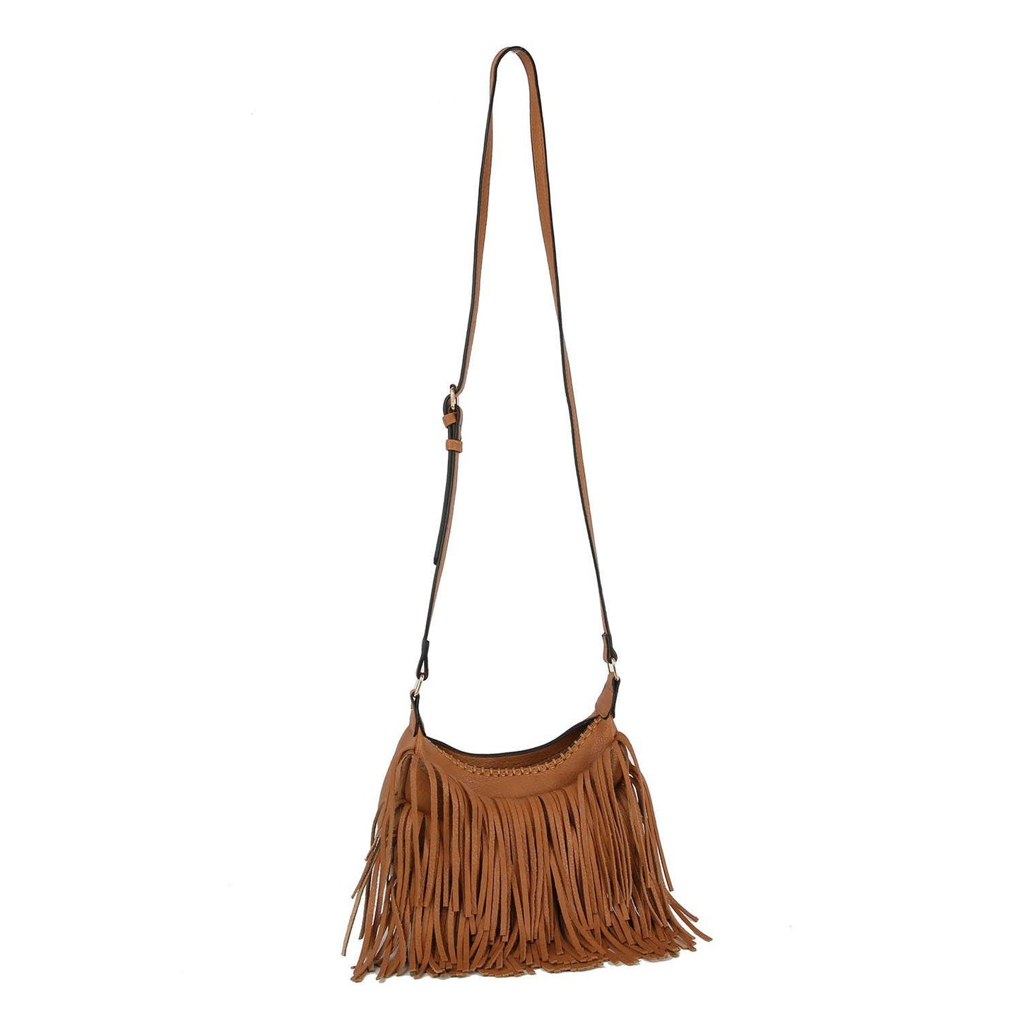 Calin Fringed Crossbody: Stone