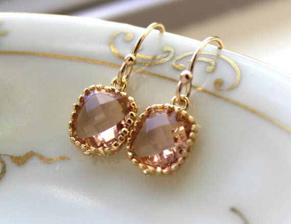 Dainty Champagne Blush Earrings