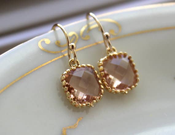 Dainty Champagne Blush Earrings