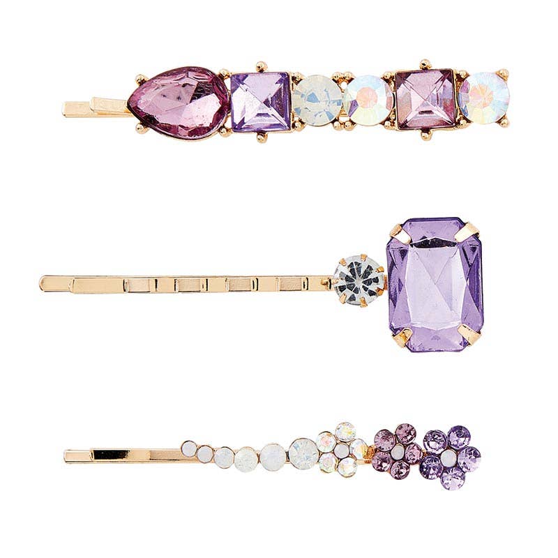 Crystal Hair Pins - Lavender Jewels