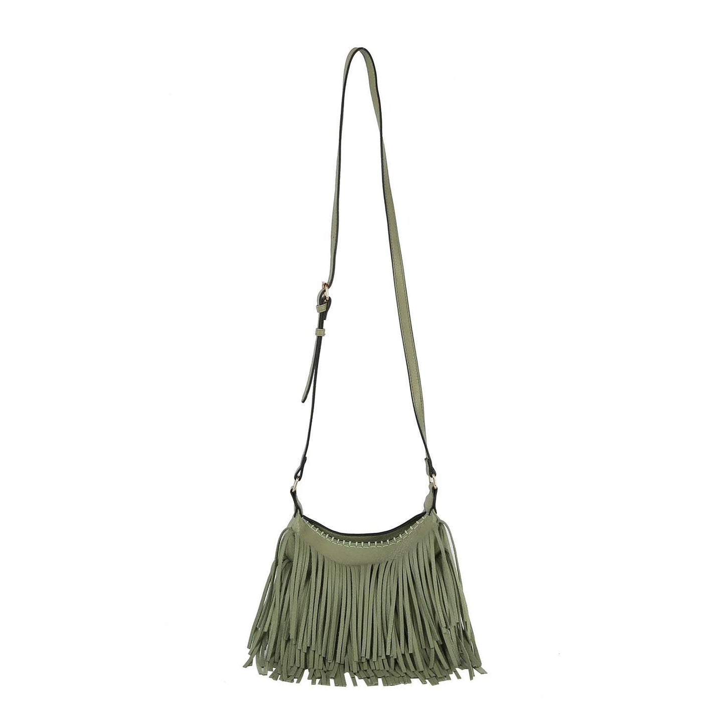 Calin Fringed Crossbody: Stone