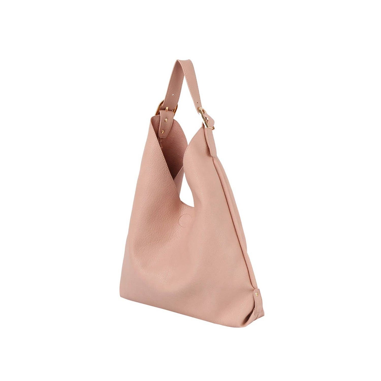 Calin Slouchy buckled handle hobo shoulder bag: Light Brown