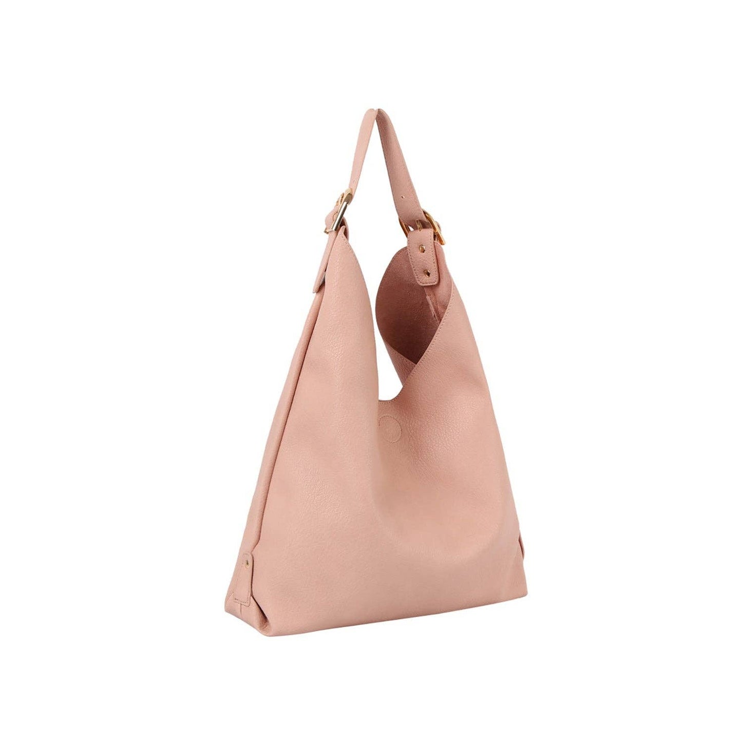 Calin Slouchy buckled handle hobo shoulder bag: Light Brown