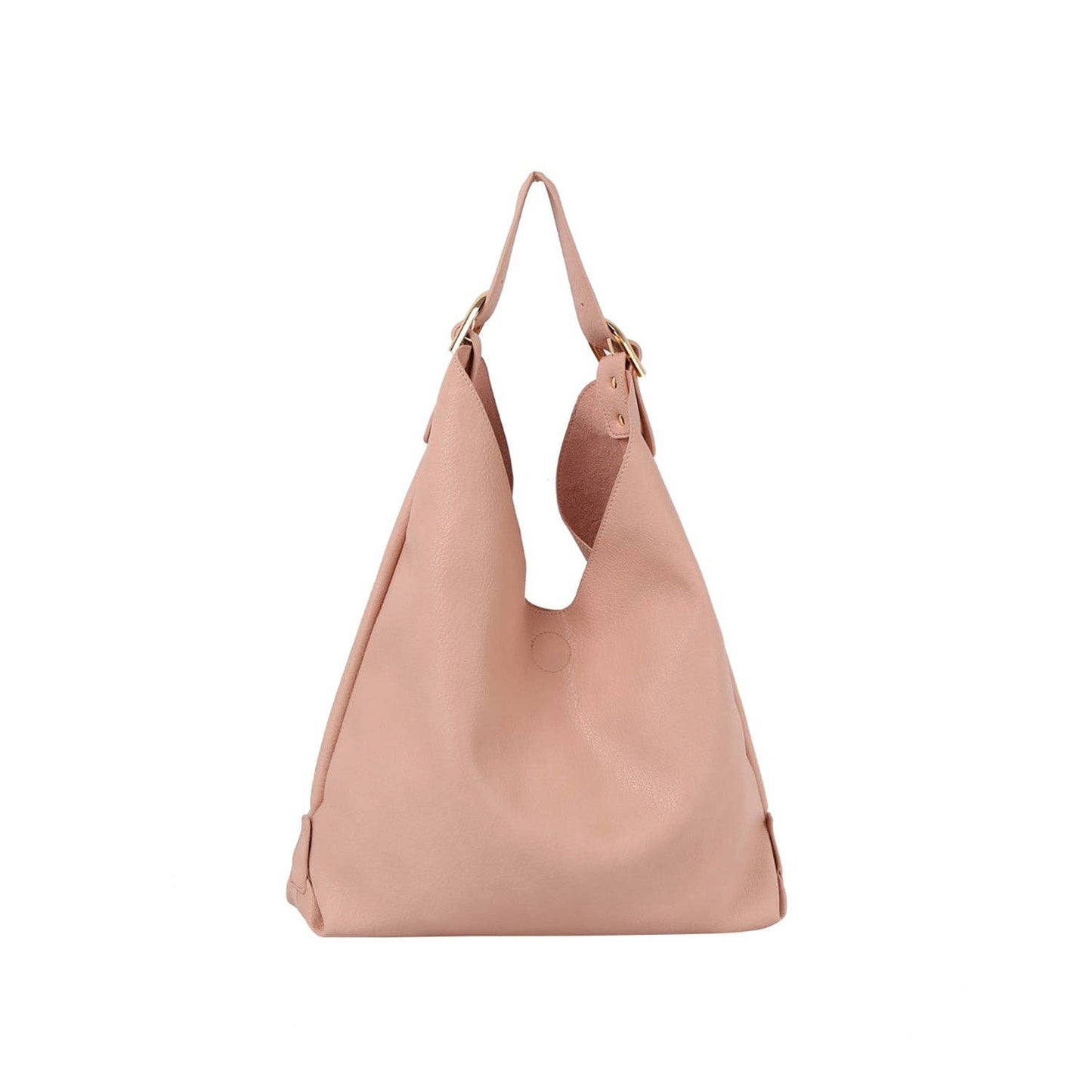 Calin Slouchy buckled handle hobo shoulder bag: Light Brown