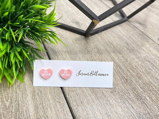 Conversation Hearts Stud Earrings | Valentines Day Earrings