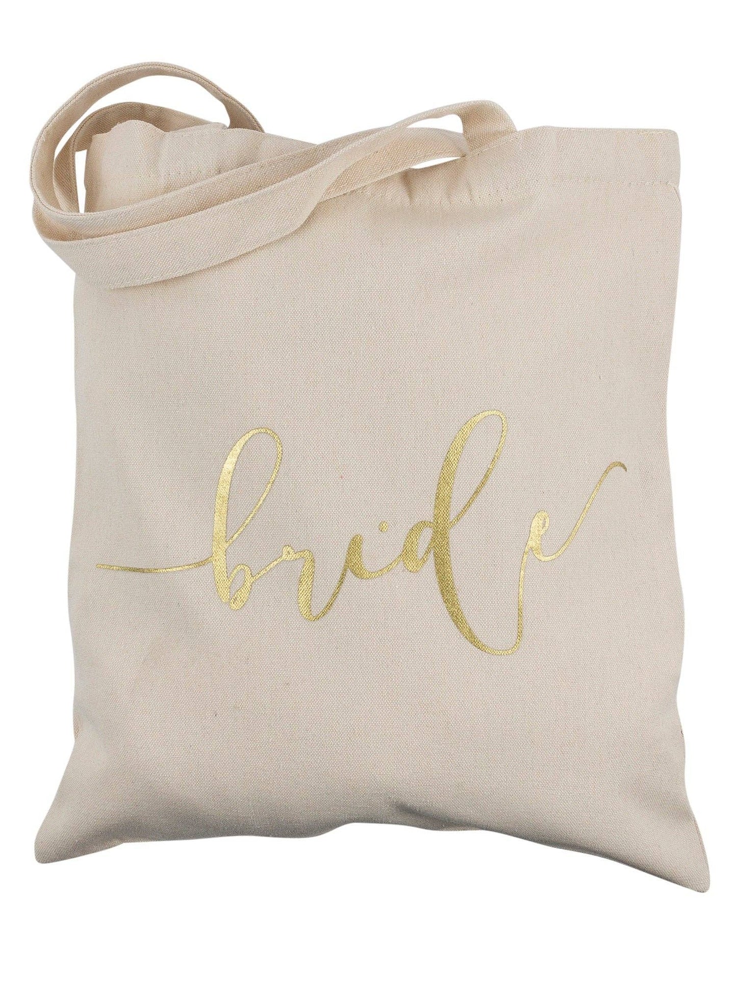 Bride Canvas Beach Tote Bag: Cream Color